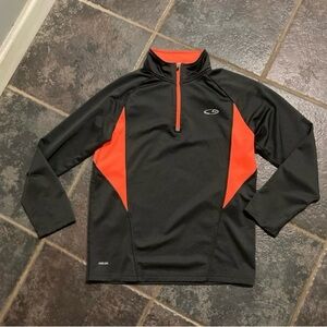 Champion Grey and Orange Youth Quarter-Zip Performance Pullover Size M 8/10